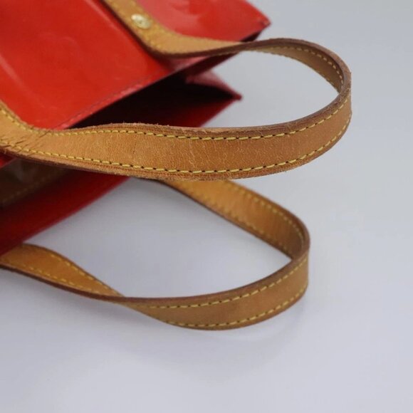 LOUIS VUITTON Monogram Vernis Reade PM Hand Bag Red Rouge - Picture 10 of 16